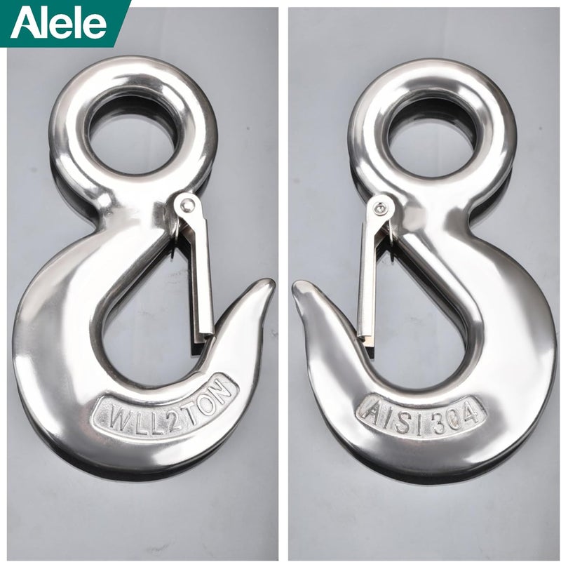 Alele Grab Hooks,2T Crane Scale,Slip Hooks,Stainless Steel Heavy Duty Lifting Hook Rigging Accessory (Grab Hooks 2000kg) - Image 2